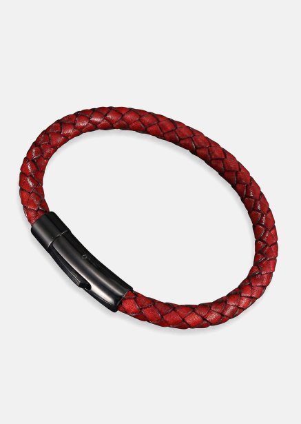 Bransoletka skórzana Crimson Twine