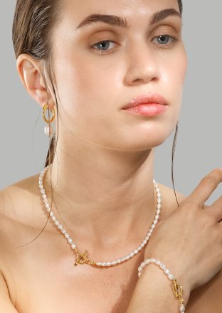 Naszyjnik Classic Pearl - 18k Pozłacany