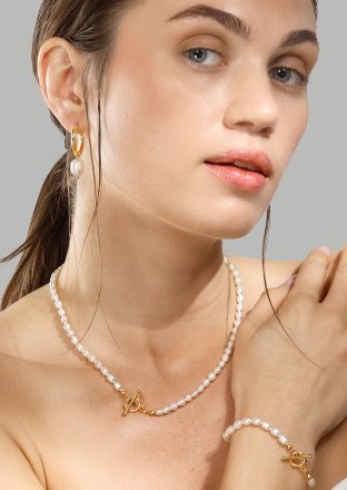 Naszyjnik Classic Pearl - 18k Pozłacany