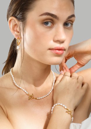 Naszyjnik Classic Pearl - 18k Pozłacany