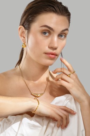 Bransoletka Wave Cuff - 18k Pozłacana