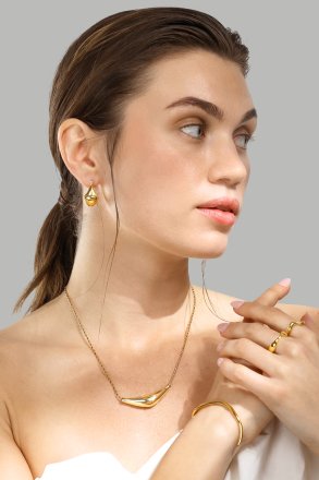 Bransoletka Wave Cuff - 18k Pozłacana