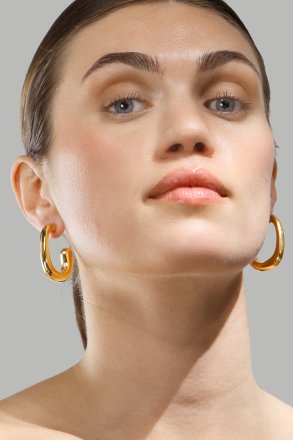 Kolczyk Elegant Curve - 18k Pozłacany
