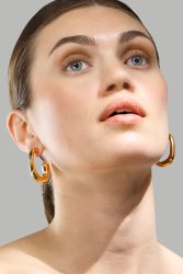 Kolczyk Elegant Curve - 18k Pozłacany