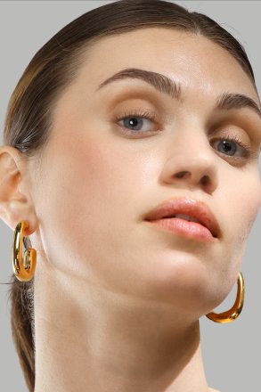 Kolczyk Elegant Curve - 18k Pozłacany