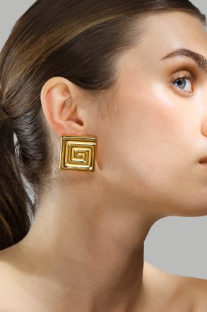 Kolczyk Geometric Glow - 18k Pozłacany