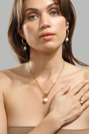 Kolczyk Pearl Drop - 18k Pozłacany