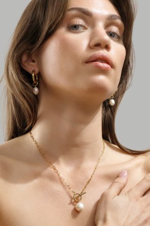 Kolczyk Pearl Drop - 18k Pozłacany