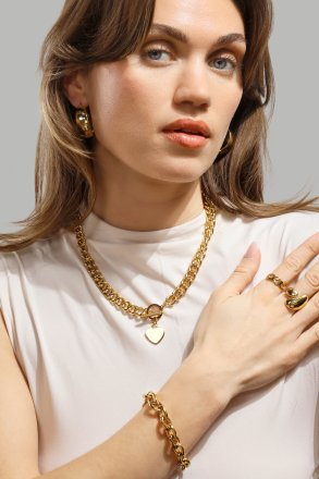 Luxe Circle Charm Necklace - 18k Pozłacany