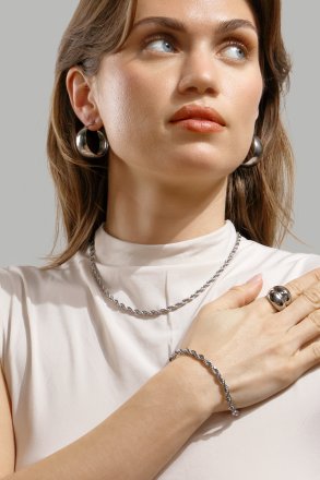 Bransoletka Twisted Link - Posrebrzana