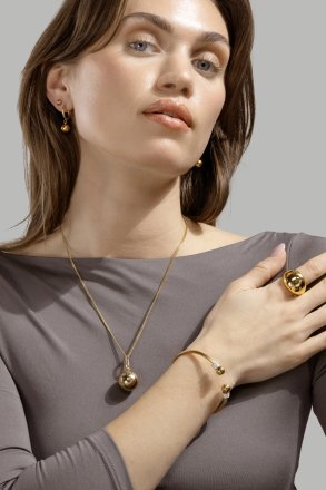 Kolczyk Golden Orbit Hoops - 18k Pozłacany