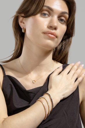 Kolczyk Multicolor Crystal Bold Hoops - 18k Pozłacany