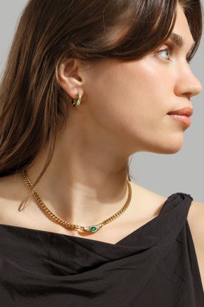 Kolczyk Luxe Ripple Hoops - 18k Pozłacany
