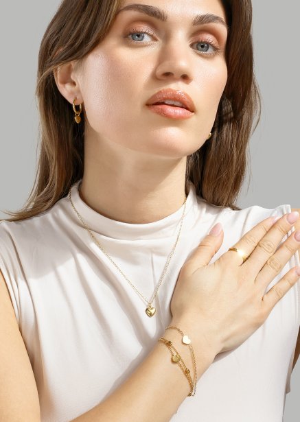 Kolczyk Heart Hug Hoops - 18k Pozłacany