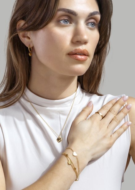 Kolczyk Heart Hug Hoops - 18k Pozłacany