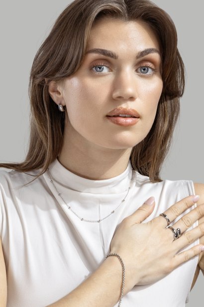 Kolczyk Chic Hoops - Posrebrzany
