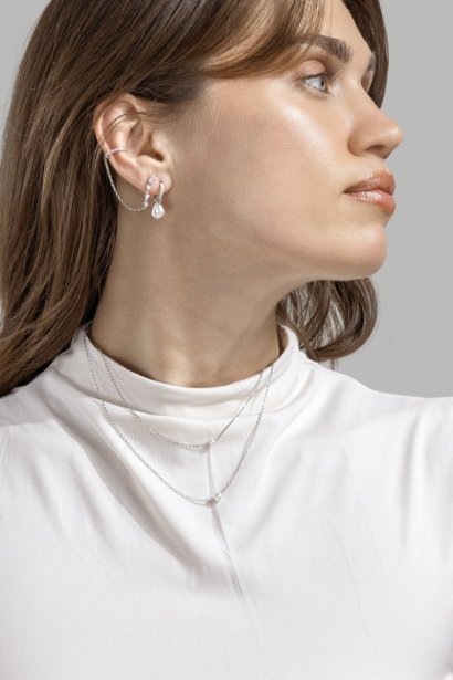 Pearl Charm Kolczyki – Posrebrzane