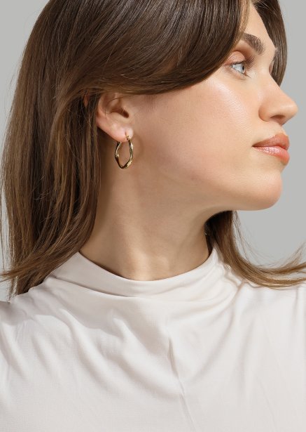 Twist Glow Hoops - 18k Pozłacane Kolczyki