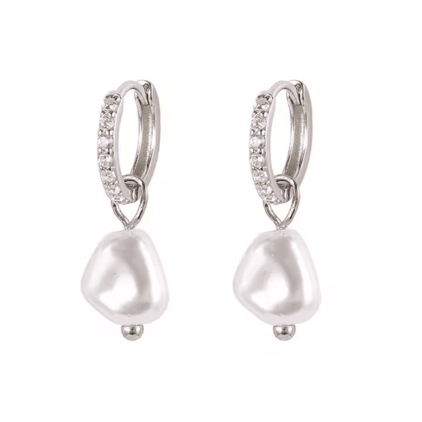 Pearl Charm Kolczyki – Posrebrzane