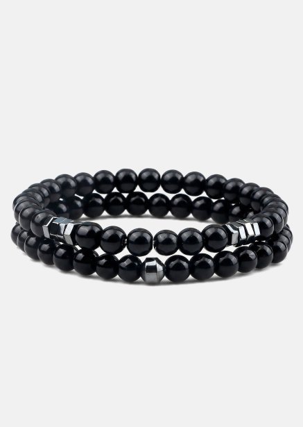 Bransoletka z koralików Obsidian Halo