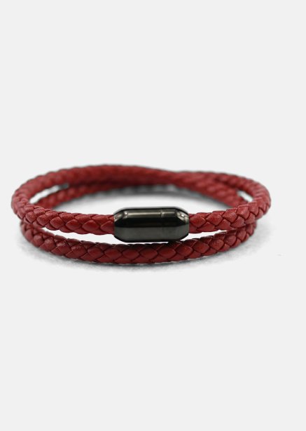 Bransoletka skórzana Crimson Edge
