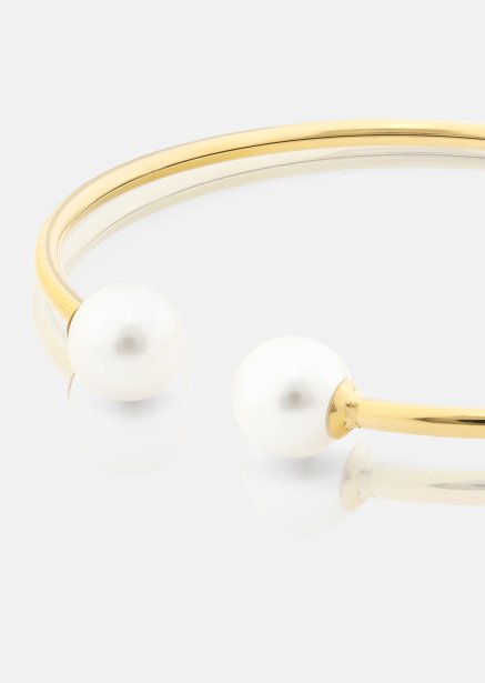 Pearl End Cuff Bracelet - 18k Pozłacana