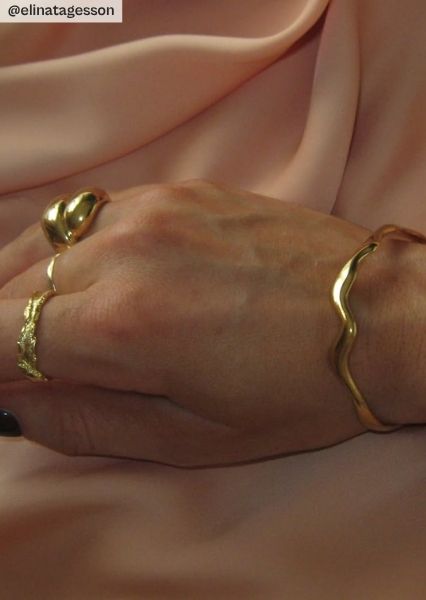 Pierścionek Bold Flow - 18k Pozłacany