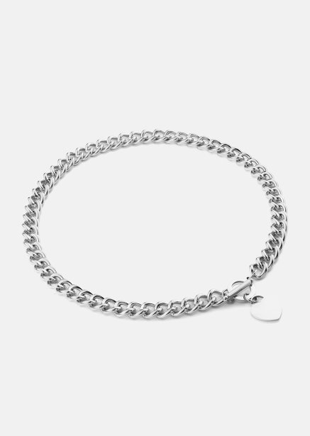 Luxe Circle Charm Necklace - Posrebrzany