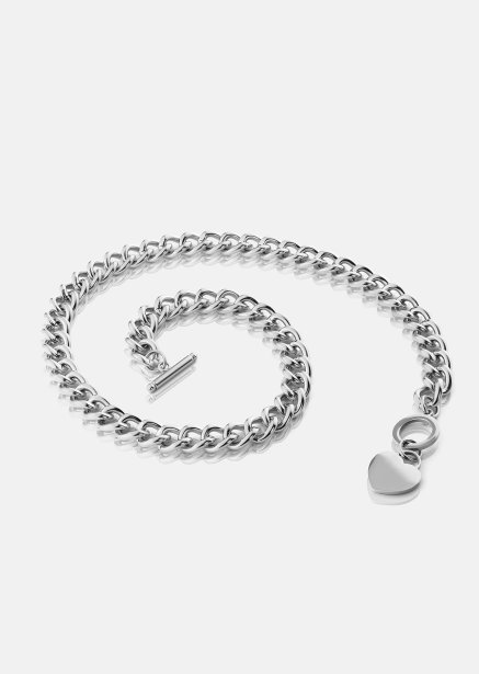 Luxe Circle Charm Necklace - Posrebrzany