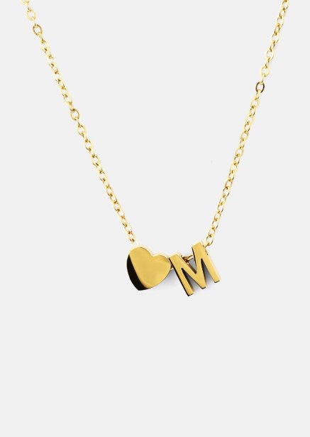 Naszyjnik Heart Letter- 18k Pozłacany