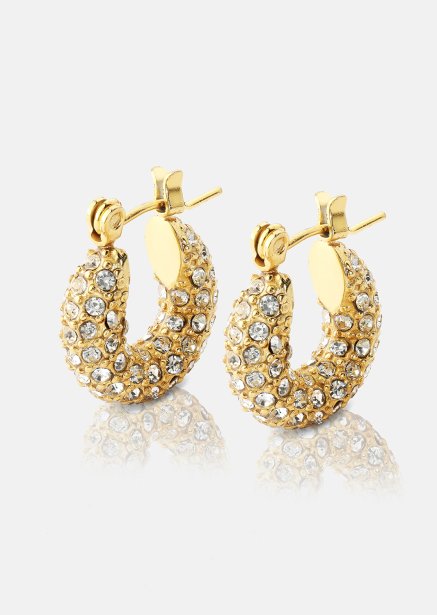 Chunky Pearl Hoop Earrings - 18k Pozłacane