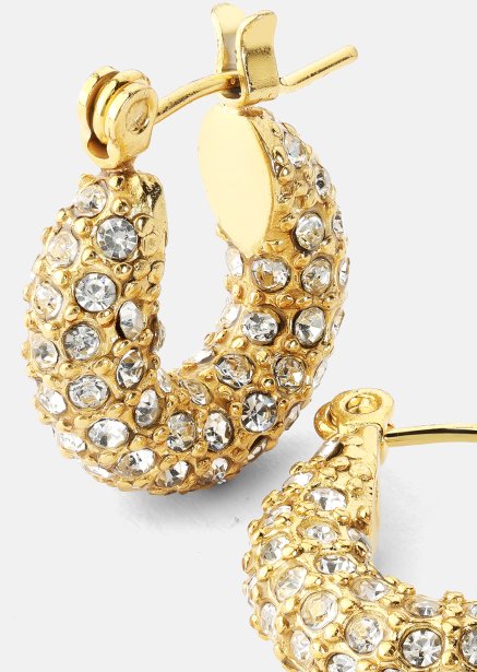 Chunky Pearl Hoop Earrings - 18k Pozłacane
