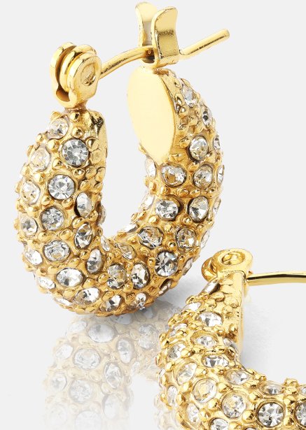 Chunky Pearl Hoop Earrings - 18k Pozłacane