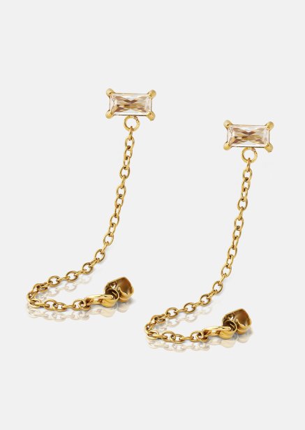 Kolczyk Light Crystal Drip - 18k Gold Plated