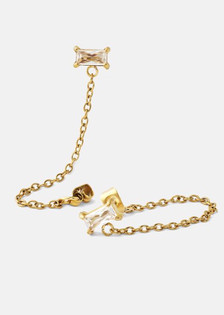 Kolczyk Light Crystal Drip - 18k Pozłacany
