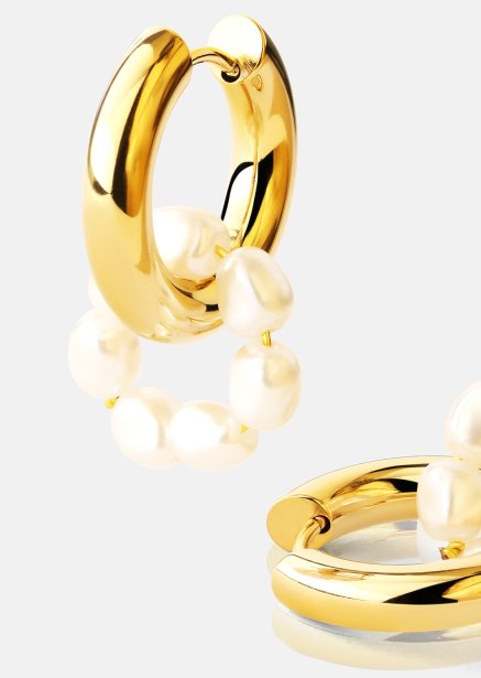 Kolczyk Eterna Pearl - 18k Pozłacany