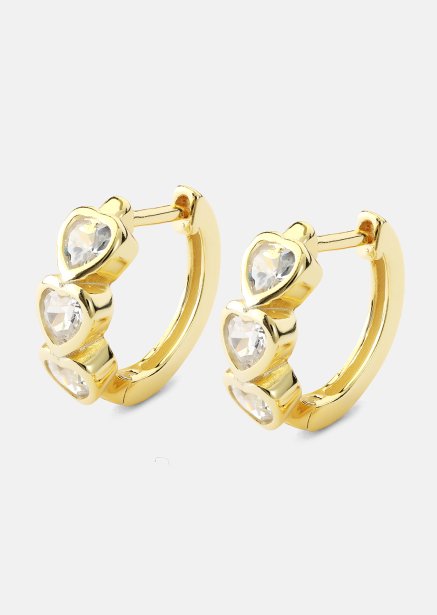 Kolczyk Heart Hoops - 18k Pozłacany
