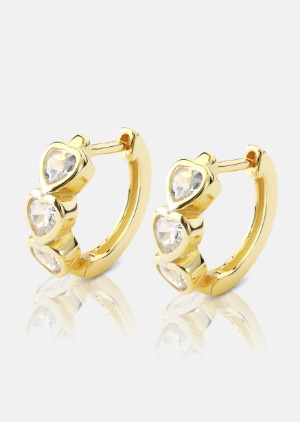 Kolczyk Heart Hoops - 18k Pozłacany