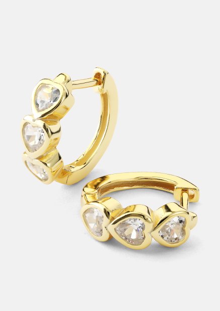 Kolczyk Heart Hoops - 18k Pozłacany
