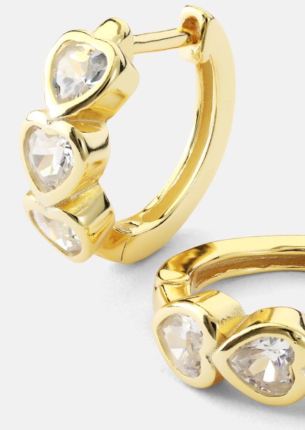 Kolczyk Heart Hoops - 18k Pozłacany