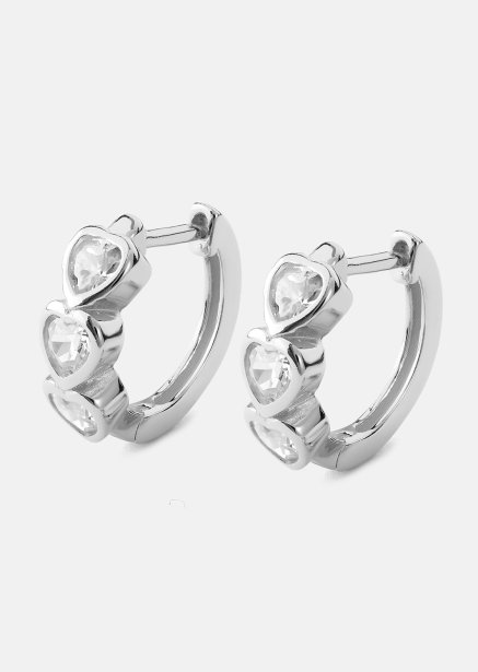 Kolczyk Heart Hoops - Posrebrzany