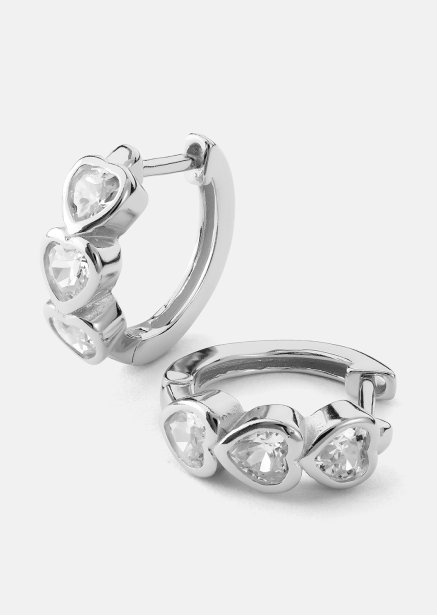 Kolczyk Heart Hoops - Posrebrzany