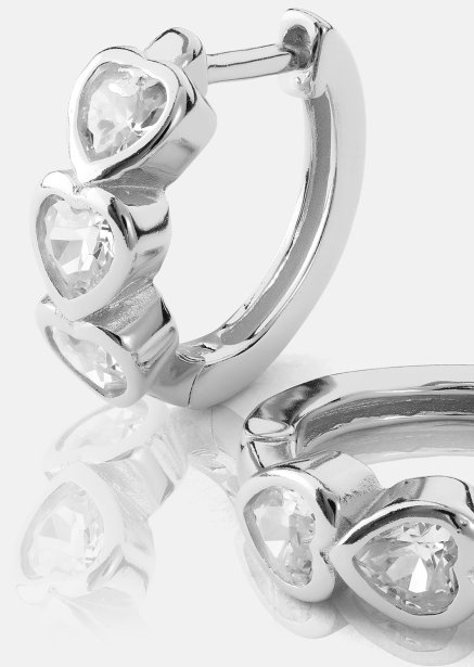 Kolczyk Heart Hoops - Posrebrzany