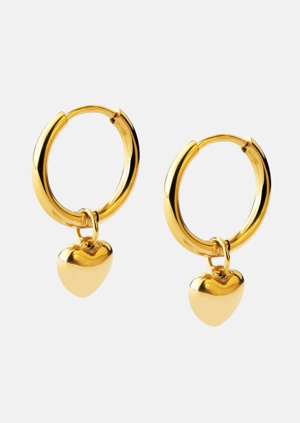 Kolczyk Heart Hug Hoops - 18k Pozłacany