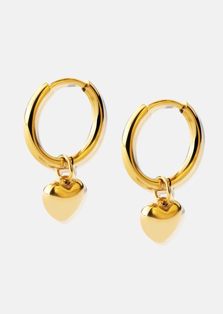 Kolczyk Heart Hug Hoops - 18k Gold Plated