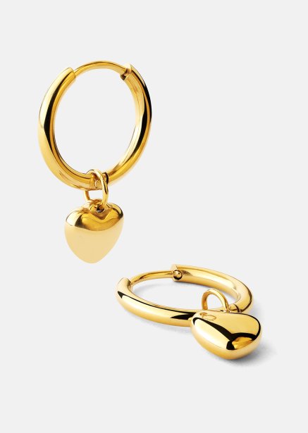 Kolczyk Heart Hug Hoops - 18k Pozłacany