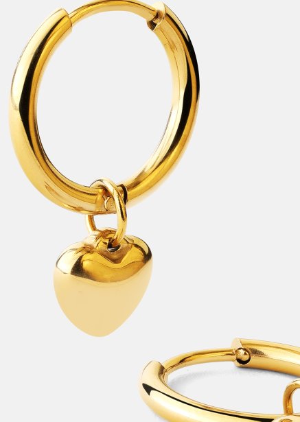 Kolczyk Heart Hug Hoops - 18k Pozłacany
