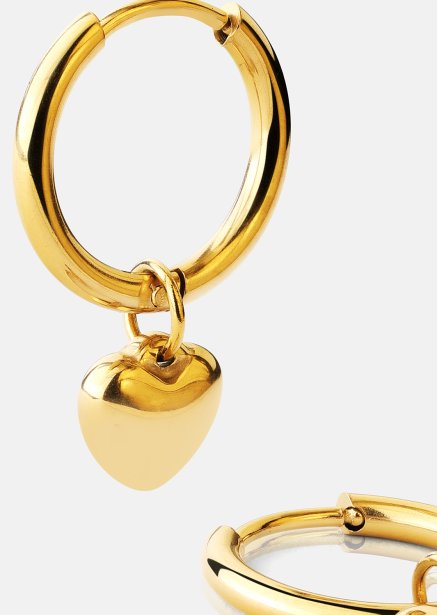 Kolczyk Heart Hug Hoops - 18k Pozłacany