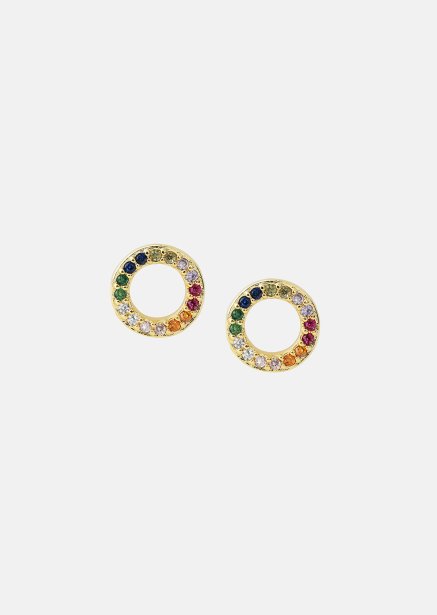 Kolczyki Prism Halo - 18k Pozłacane