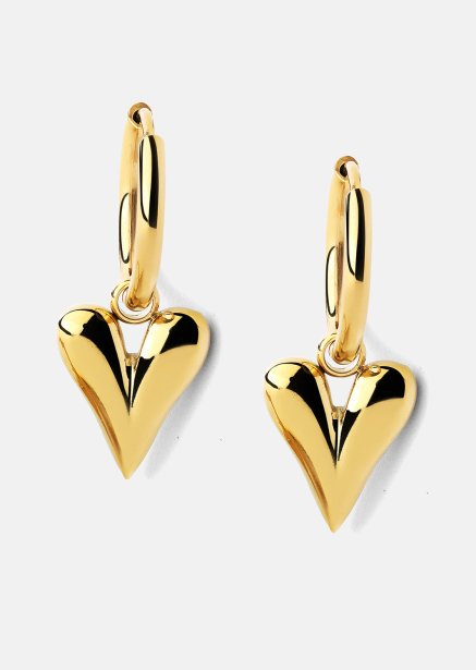 Kolczyki Heart Drop - 18k Pozłacane